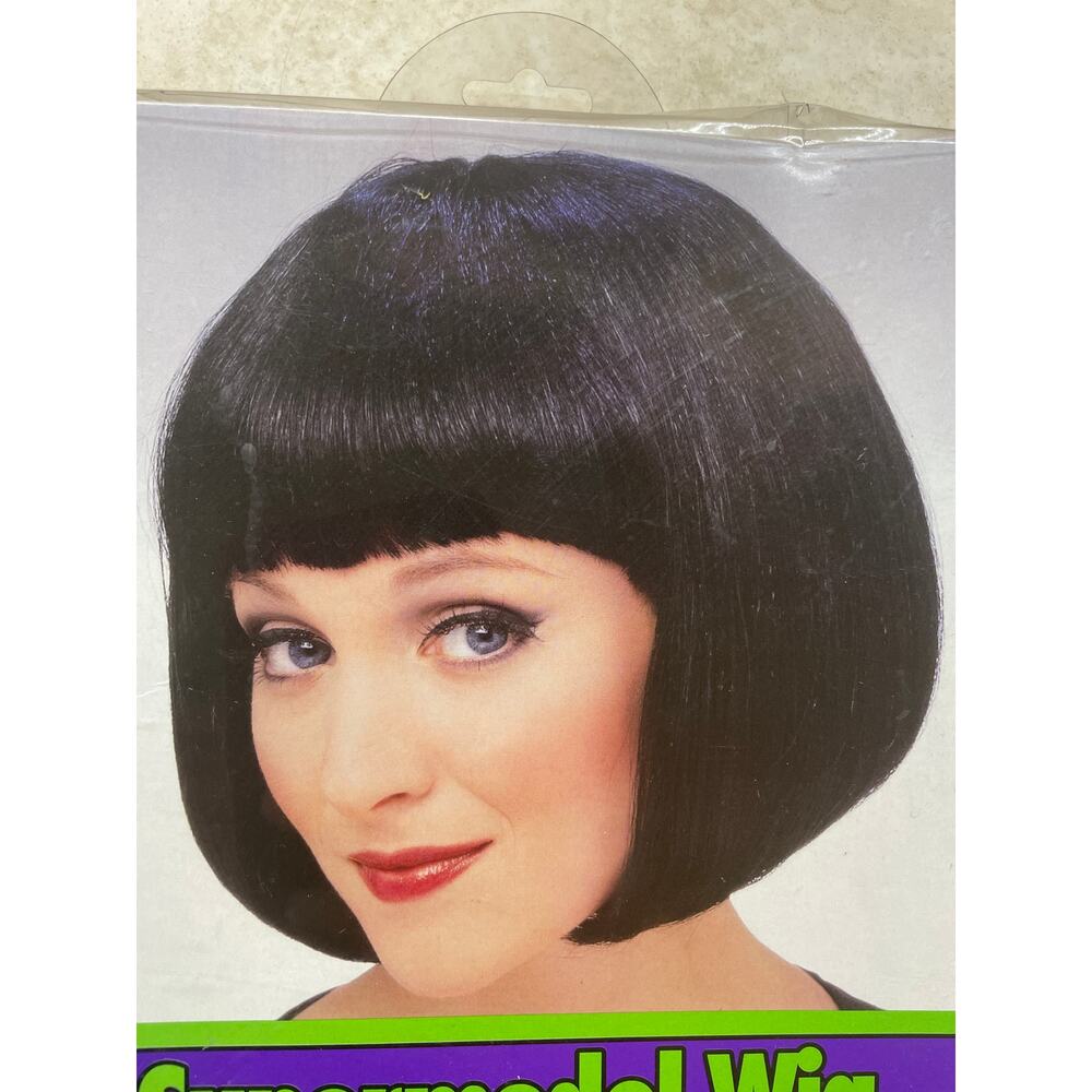 Rubie’s Supermodel Wig Black Bob Costume Wig Adult Top Model Open Box Hair